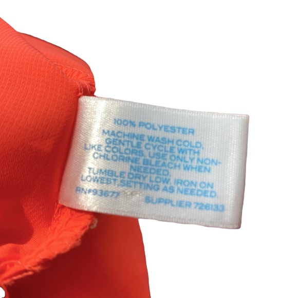 Nanette Lepore 90s y2k Neon Orange Cutout Draped Sheer Sleeveless Button Up Top - Picture 9 of 9